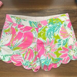 Lilly Pulitzer Pink and Green Floral Shorts